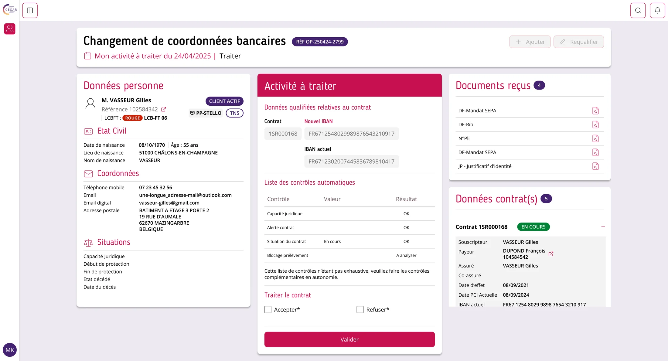 Écran du projet